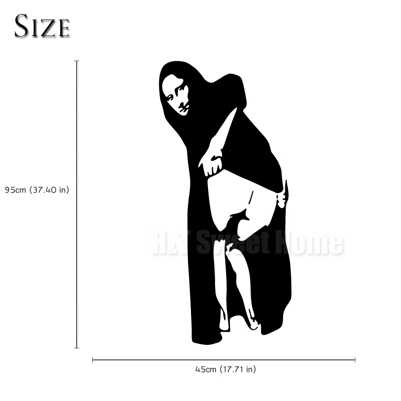 Funny Spoof Mona Lisa Mooning Street Art Wall Sticker Graffiti Mural Decor Decal