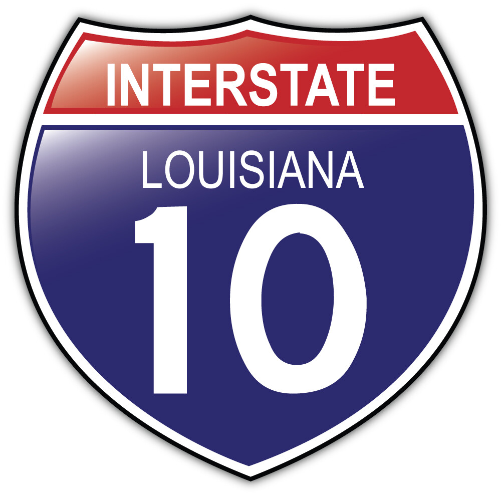 Louisiana 10 USA Interstate Shield Car Bumper Sticker Decal