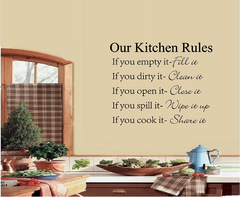 Our Kitchen Rules Vinyl Decal Home Décor 12″ x 15″