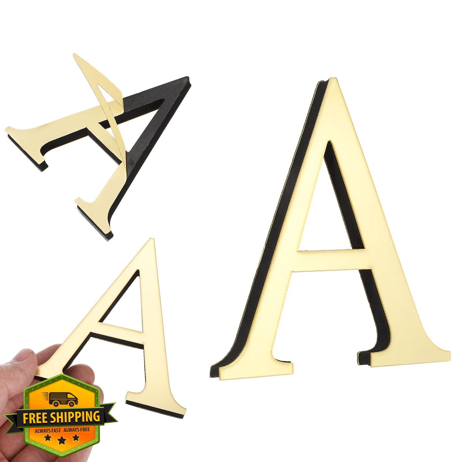 uxcell Letter A 4″ Acrylic Mirror Wall Sticker Self-Adhesive Decor