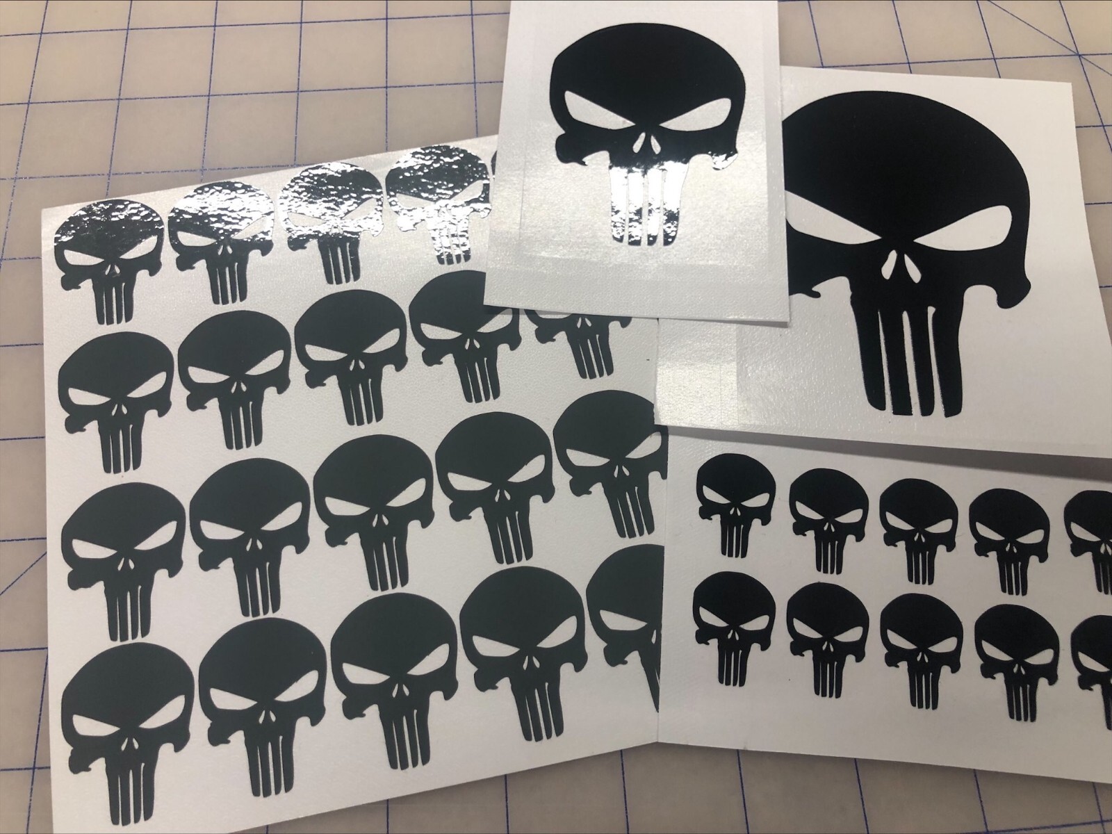 Set of 30 The Punisher Skull Small Vinyl Decals Phone Laptop Car Helmet Stickers