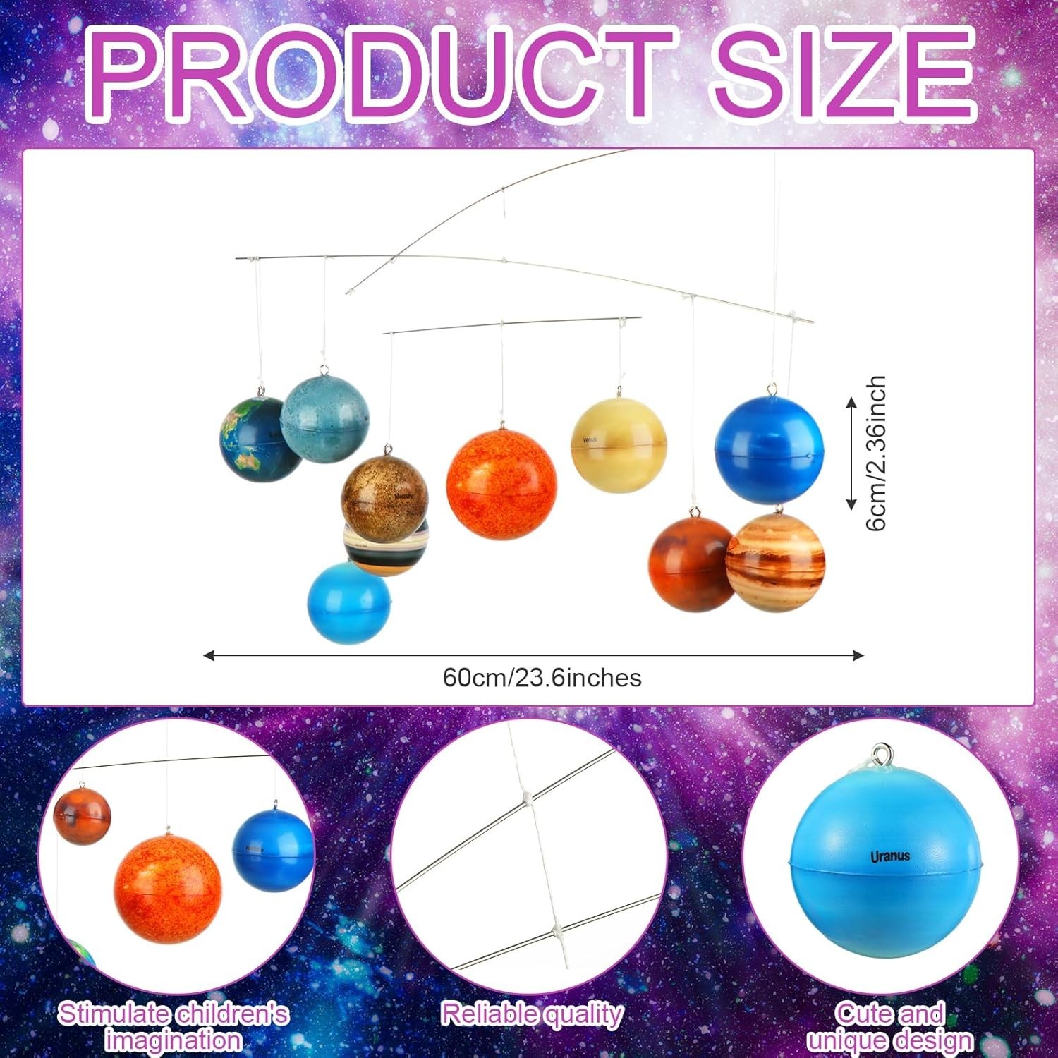 3D Solar System Mobile Hanging Planets Solar System Decor Education… Fast Ship