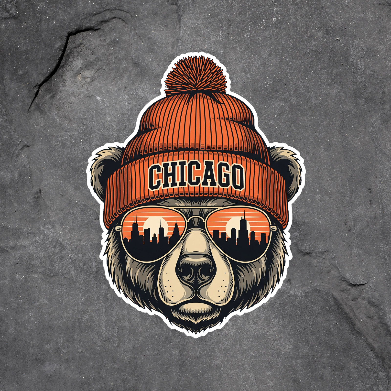 Illinois Sticker Vinyl Decal Chicago Bear Sunglasses Skyline Urban