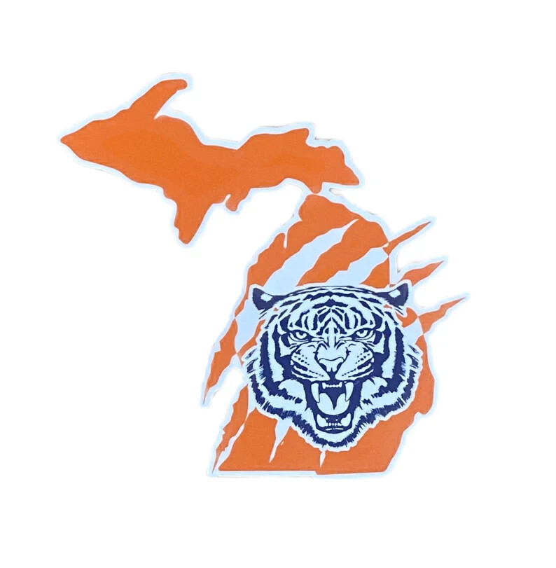 Michigan Tiger Claw Decal- Michigan Map- Tiger- Claw Mark Decal- Michigan Decal
