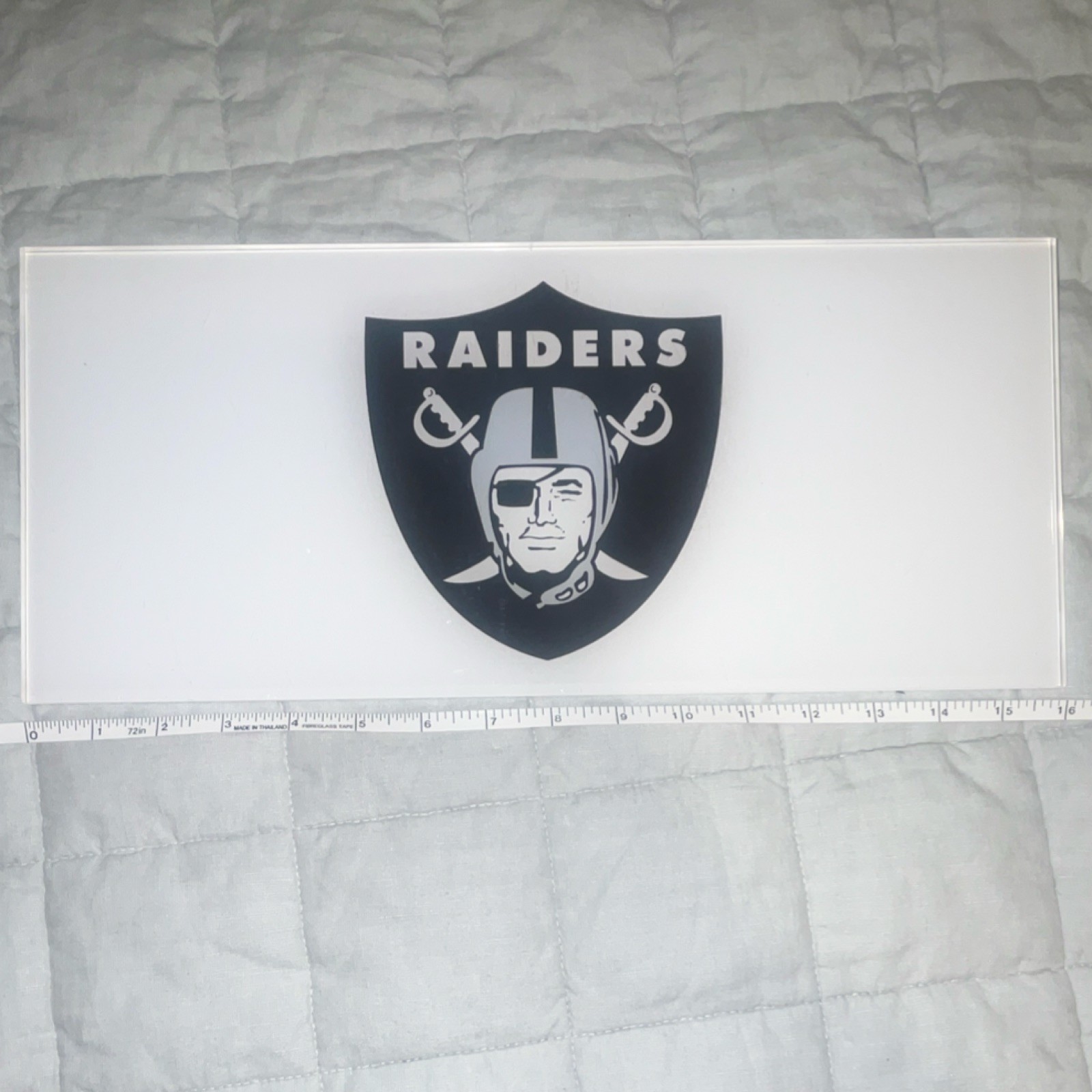 Oakland Raiders NFL Acrylic Wall Display with Beveled Edge Back 16 inch Length