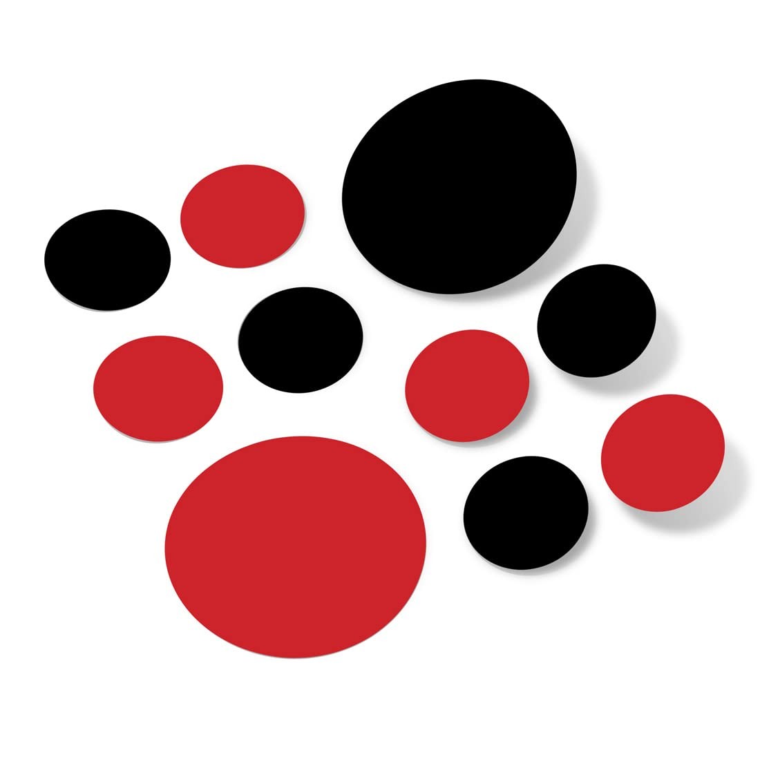Set of 30 – Black / Red Circles Polka Dots Vinyl Wall Graphic Decals Stickers…