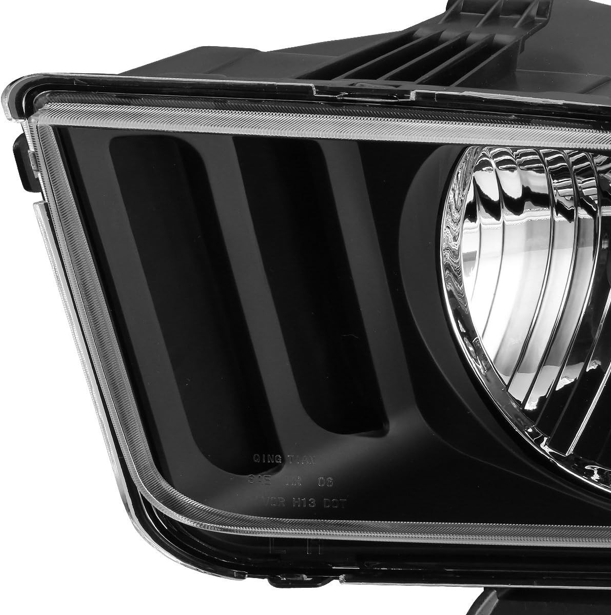 Black Housing Headlight Right Left Set for 2005 2006 2007 2008 2009 Ford Mustang