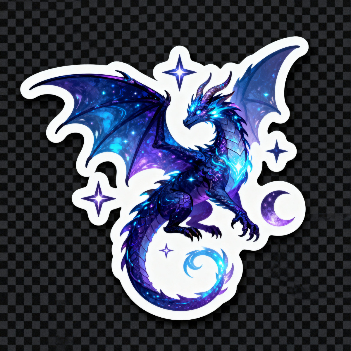 3 inch Cosmic Galaxy Dragon Vinyl Sticker | Fantasy Celestial Dragon Decal