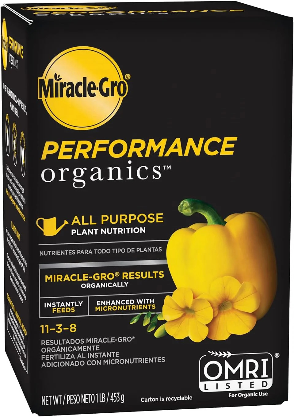 Miracle-Gro Performance Organics All Purpose Plant Nutrition, 1 lb. – All Natura