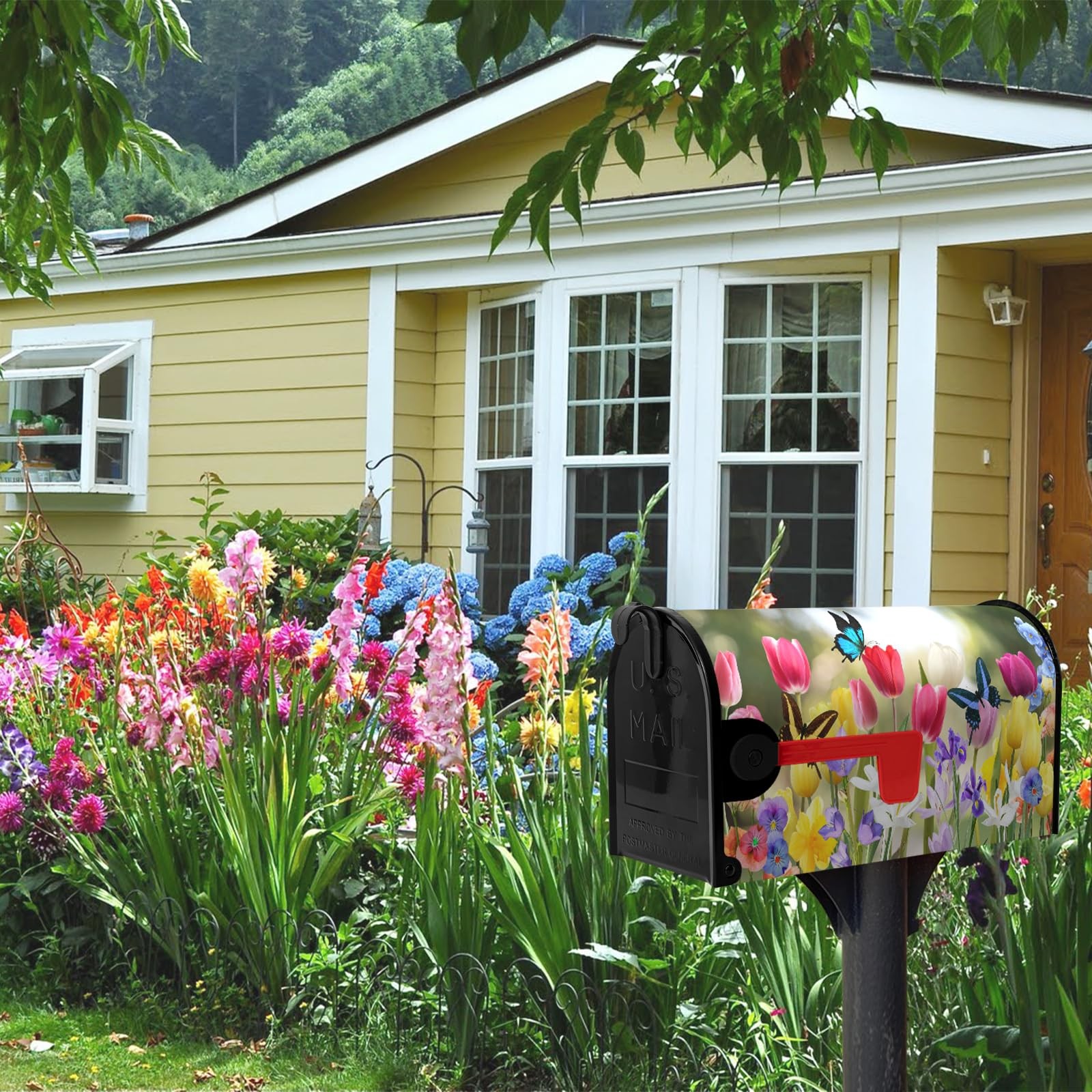 Dacawin Spring Mailbox Covers Magnetic 21x18inch, Tulip Cover