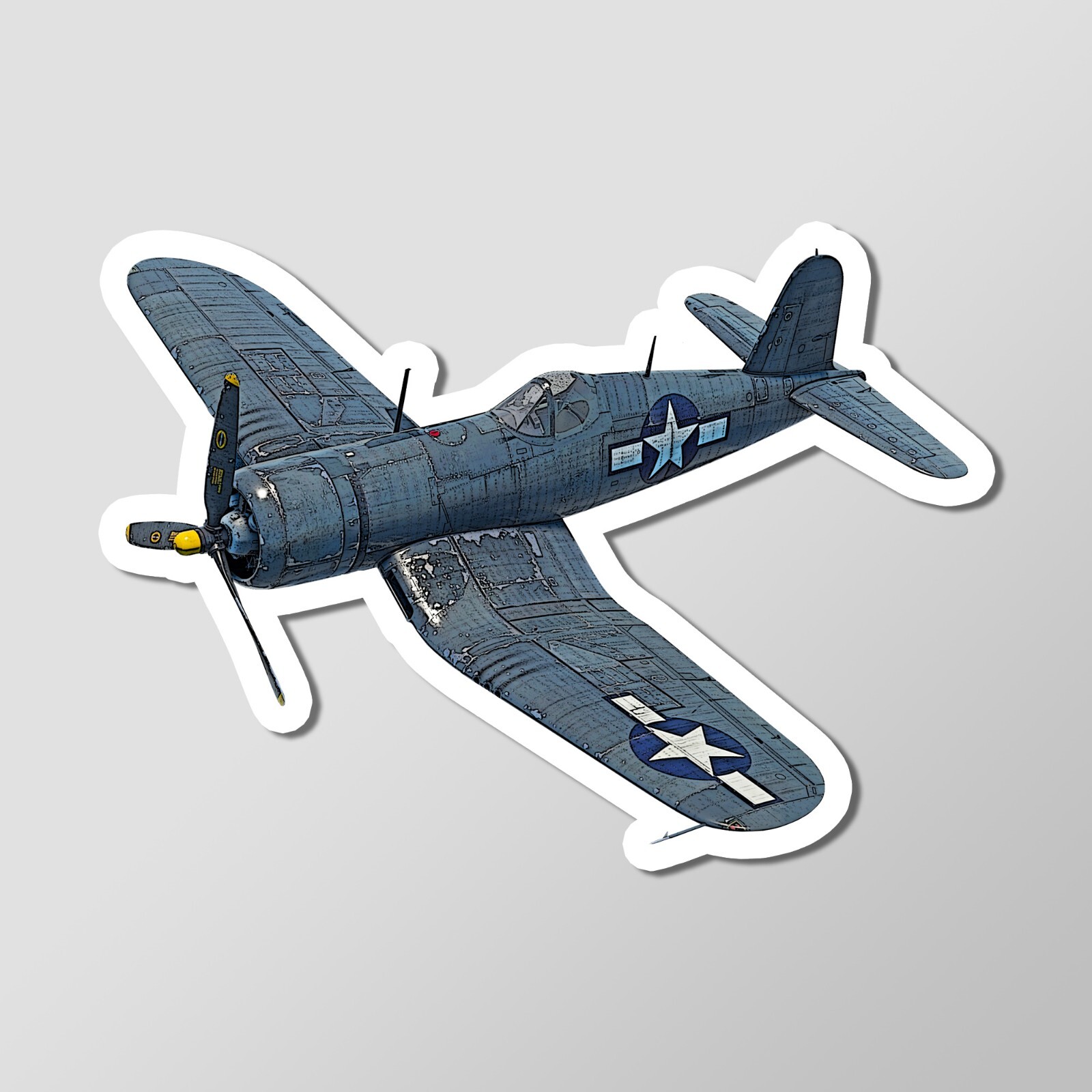 Vought F4U Corsair US WW2 Fighter Plane Vinyl Laptop Desktop Glossy Sticker 4″