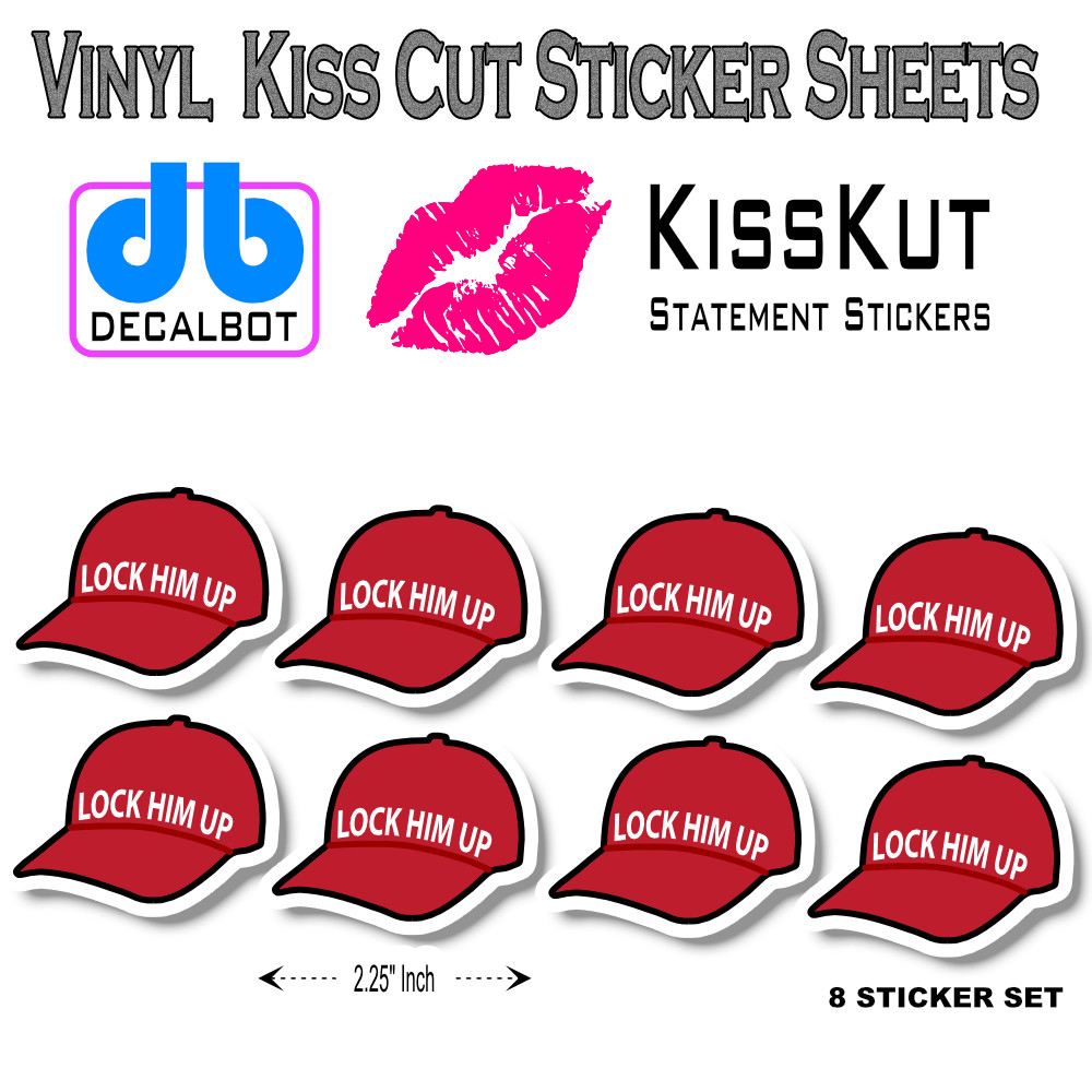 “Lock Him Up” Trump For Prison 2024 – Vinyl Stickers Sheet Bulk Pack Anti Trump