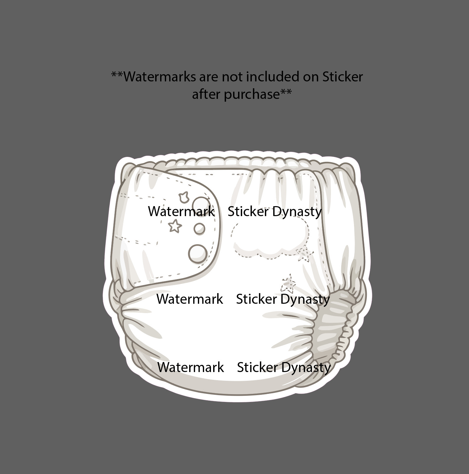 Diaper Sticker Waterproof Decal Baby Newborn Child Children Family Gift NEW