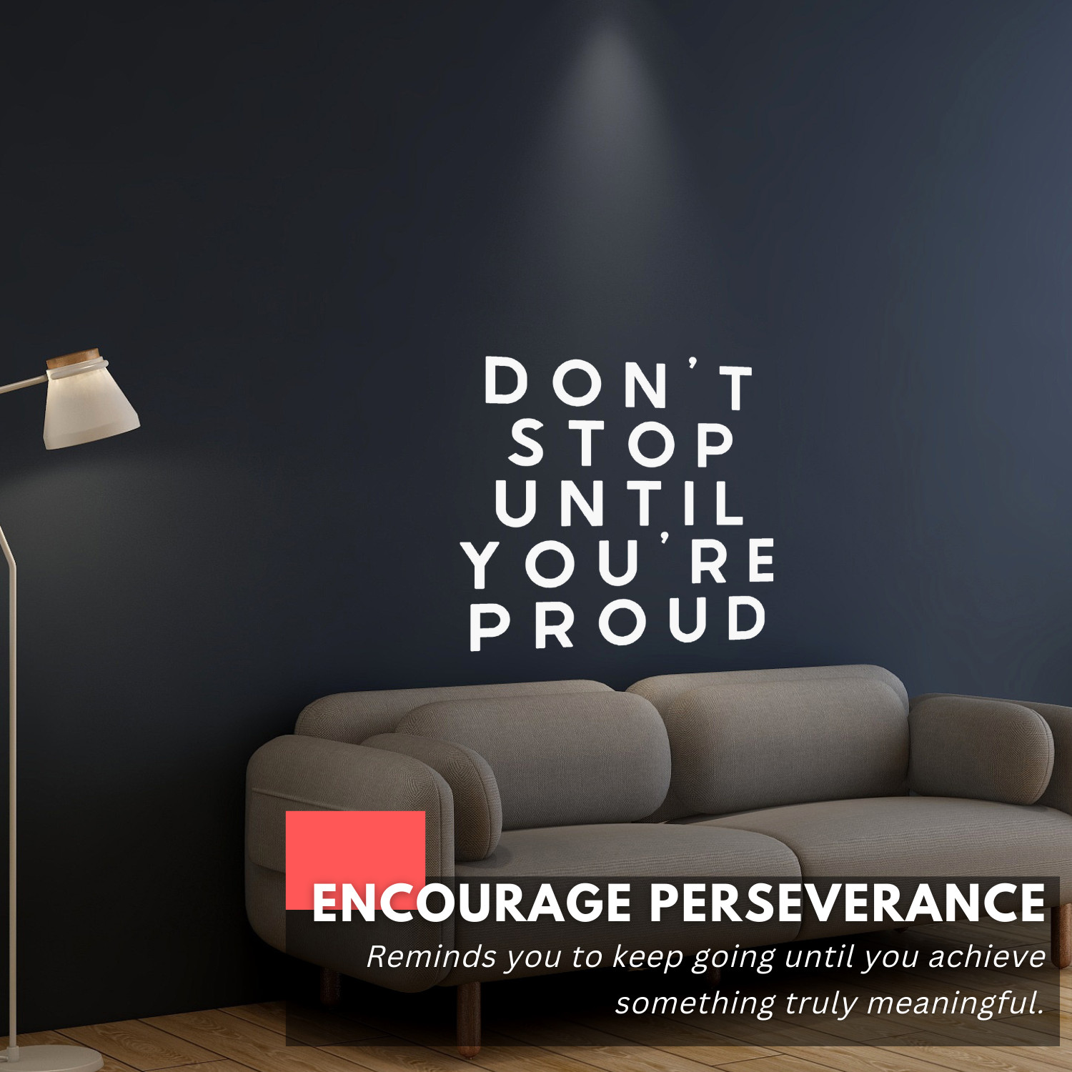 Motivational Wall Decal – Don’t Stop Until You’re Proud – Gym & Office Decor