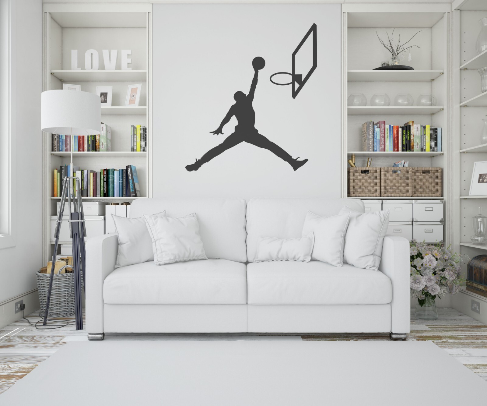 Michael Jordan Flight Jumpman Decal – Basketball Player Silhouette Sticker