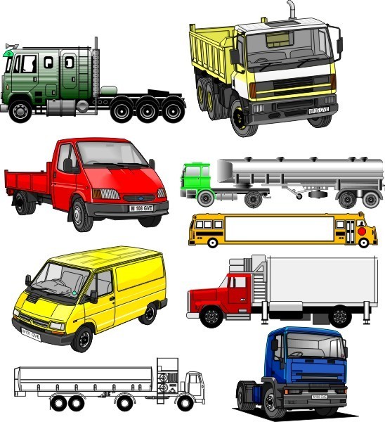 Vector Trucks Bundle, Truck Vector CDR Files, Editable Truck Clipart-Vector CDR