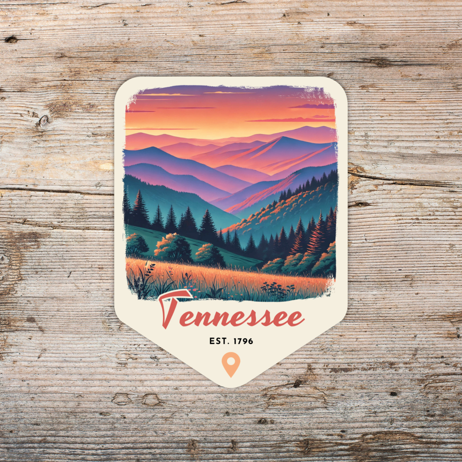 Tennessee Retro State Sticker Travel Vinyl Decal for Laptop Water Bottle Car