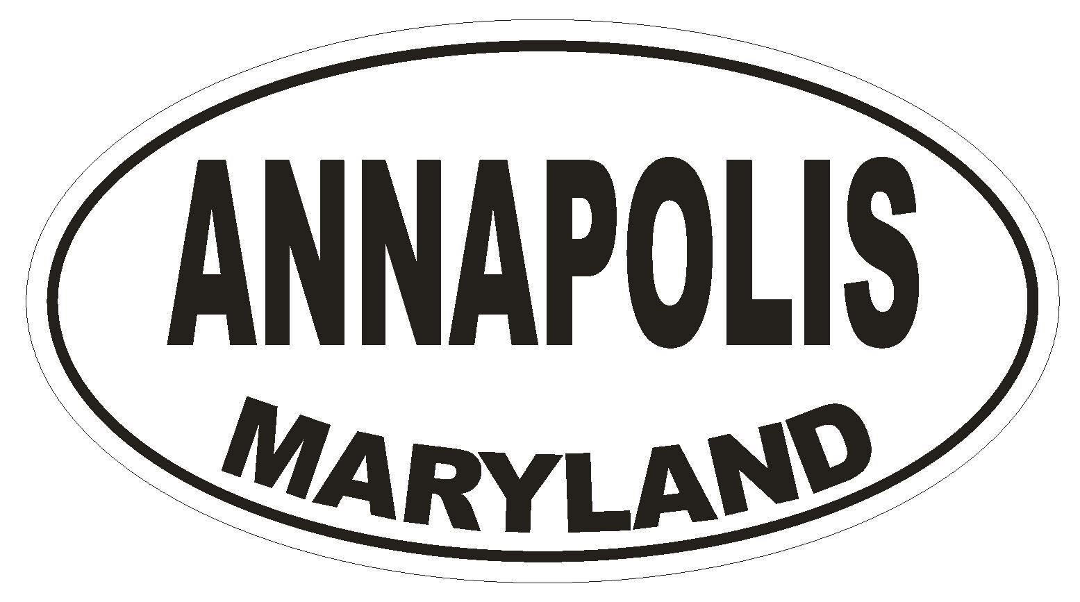 Annapolis Maryland Oval Bumper Sticker or Helmet Sticker D1670 Euro Oval