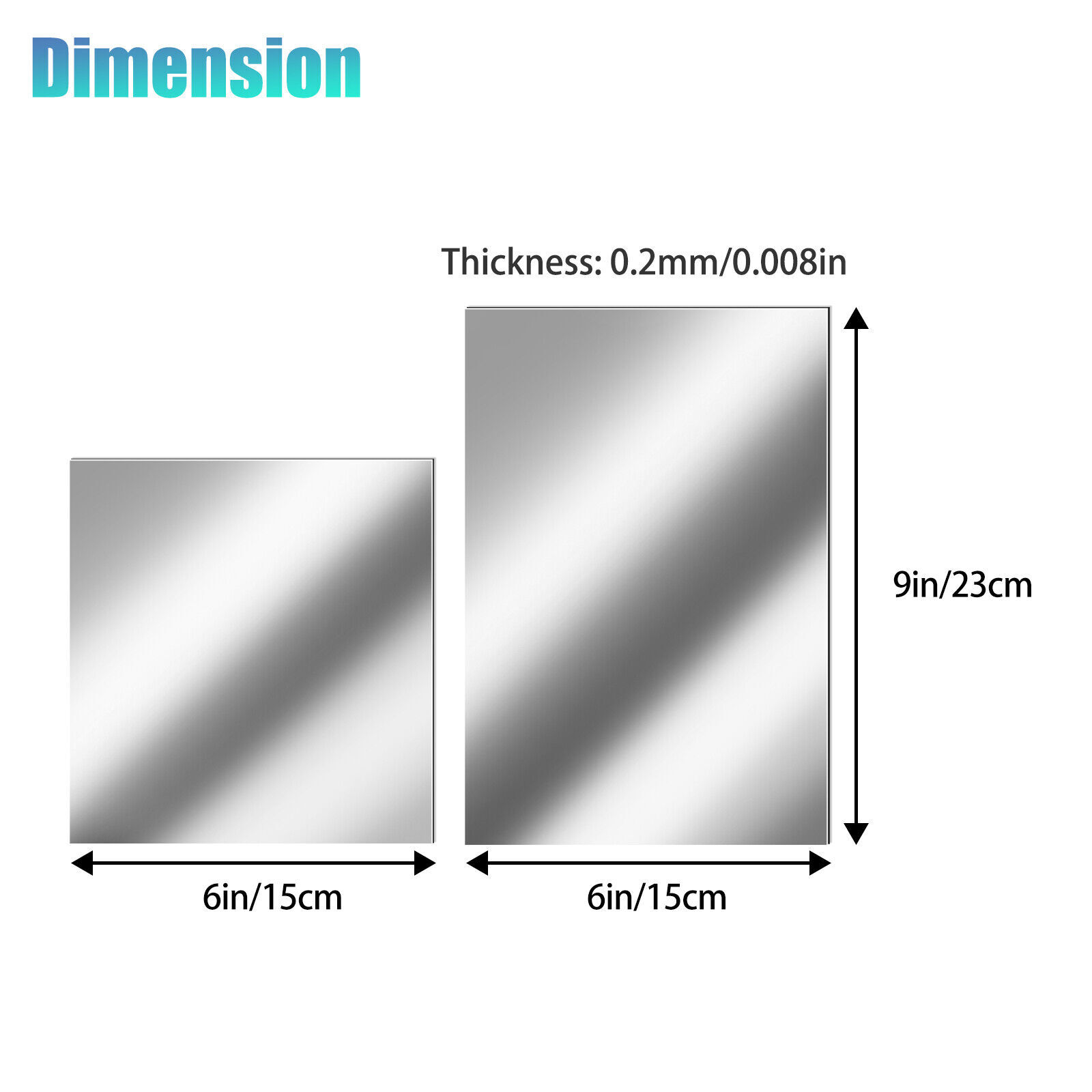 Mirror Tile Reflective Wall Stickers Self Adhesive Film Paper Kitchen Home Decor