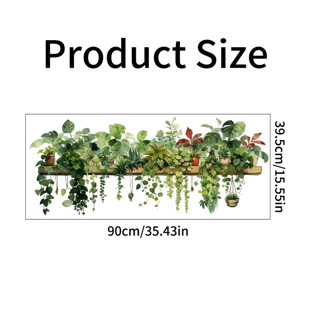 Green Botanical Wall Decal PVC Material for Living Room Bedroom For Home Decor