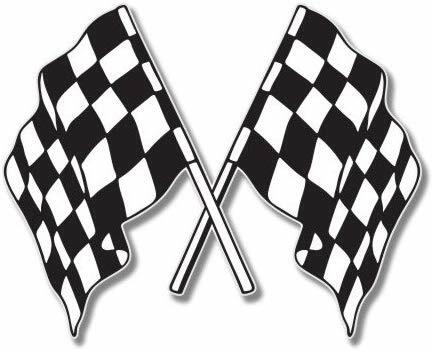 Checkered Flags Racing Vinyl Sticker – CHOOSE SIZE 3″-12″