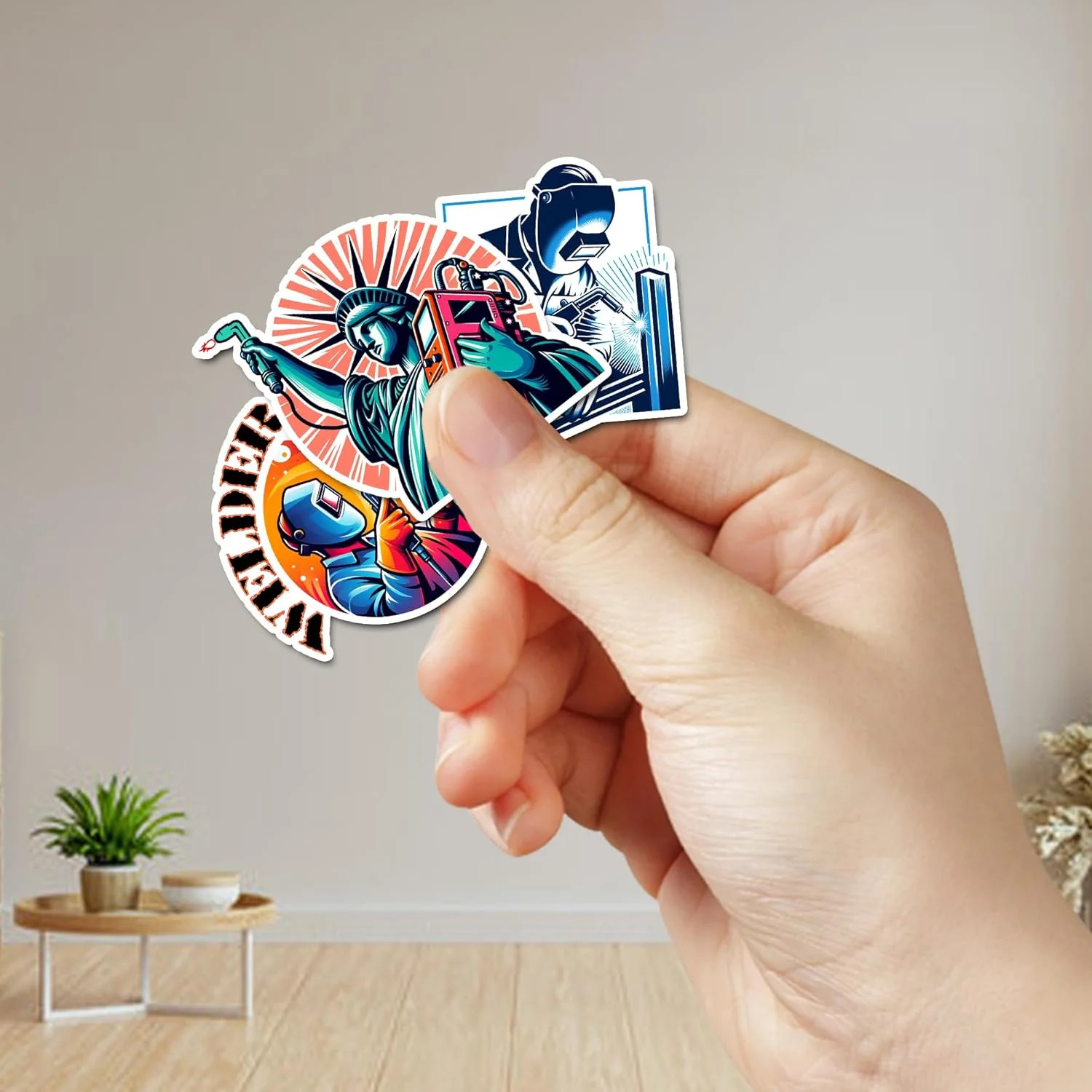 Pack 50 PCS Welder Stickers Cool Welding Waterproof Sticker Vinyl Decals Decor T