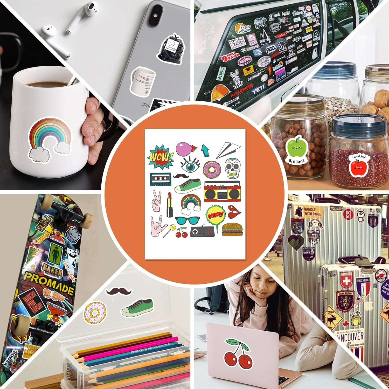 HTVRONT Sublimation Sticker Paper – 20 Pcs Glossy Transparent, Transparent