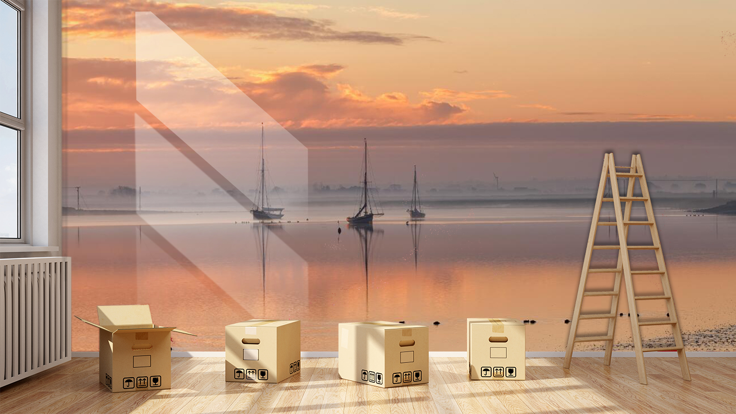 3D Yellow sky, sea 355 Wall Paper Wall Print Decal Wall Indoor AJ Wall Paper