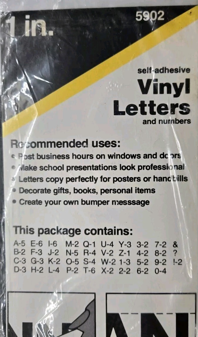 Avery 1″ Black Self Adhesive Vinyl Letters and Numbers, 109 Characters