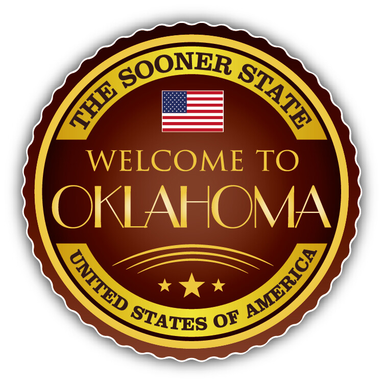 Oklahoma USA State Welcome Label Car Bumper Sticker Decal