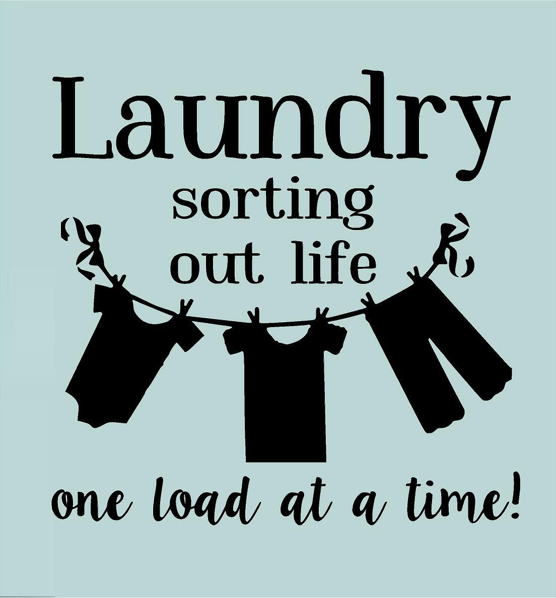 Laundry Sorting Out Life One Load At a Time Clothesline Vinyl Decal 12″ x 13″