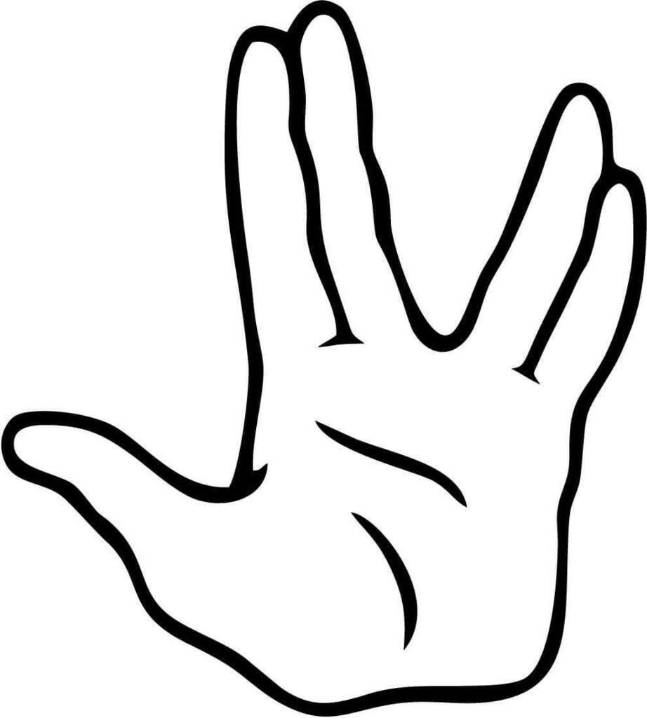 Vinyl Decal for Window – Star Trek, Live Long & Prosper (Hand), Various Colors