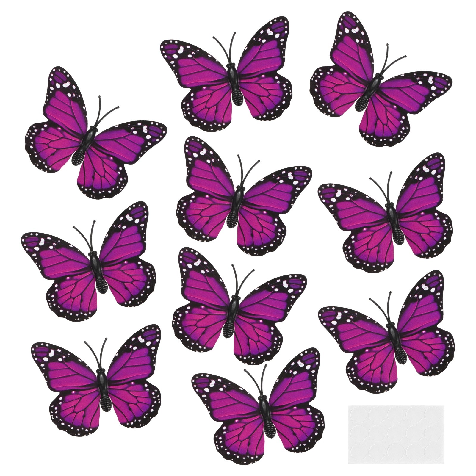 10pcs butterfly stickers 3D 7x5cm purple for walls