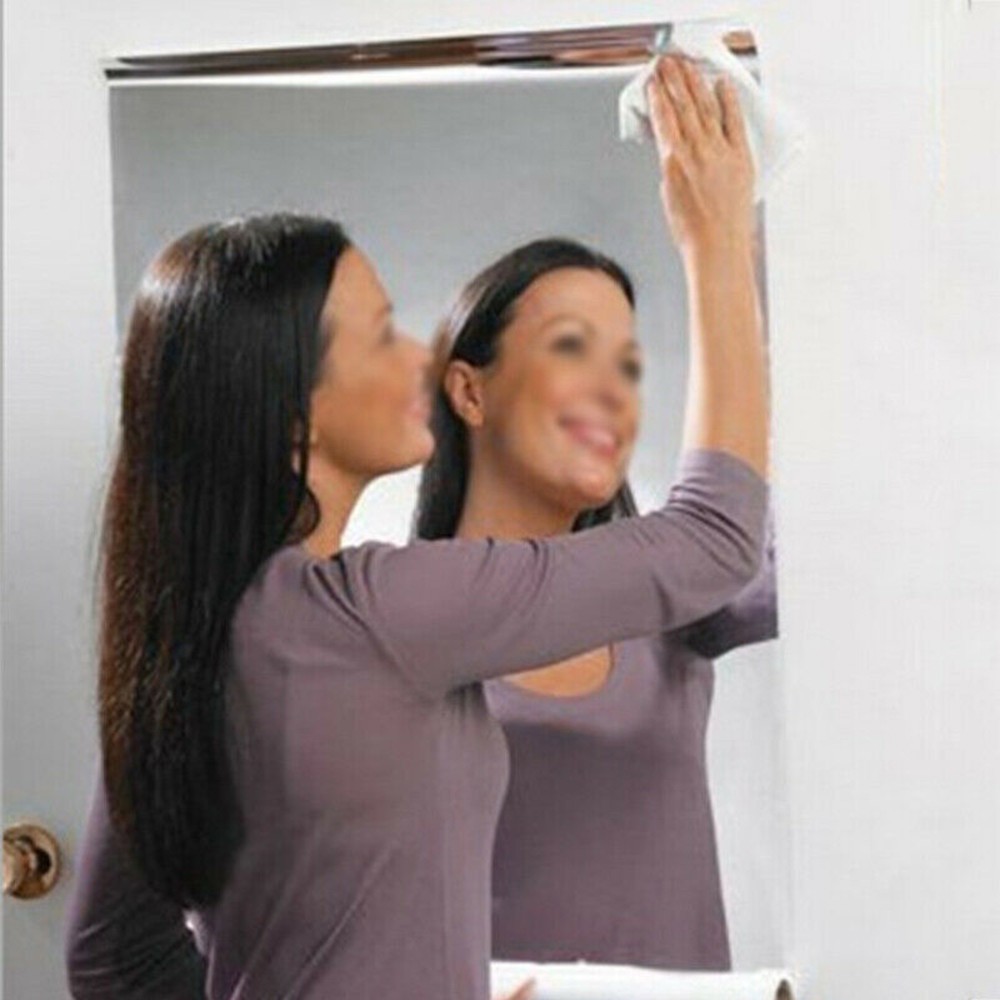 100/200CM Self-Adhesive Mirror Reflective Tiles Acrylic Wall Sticker Decor US