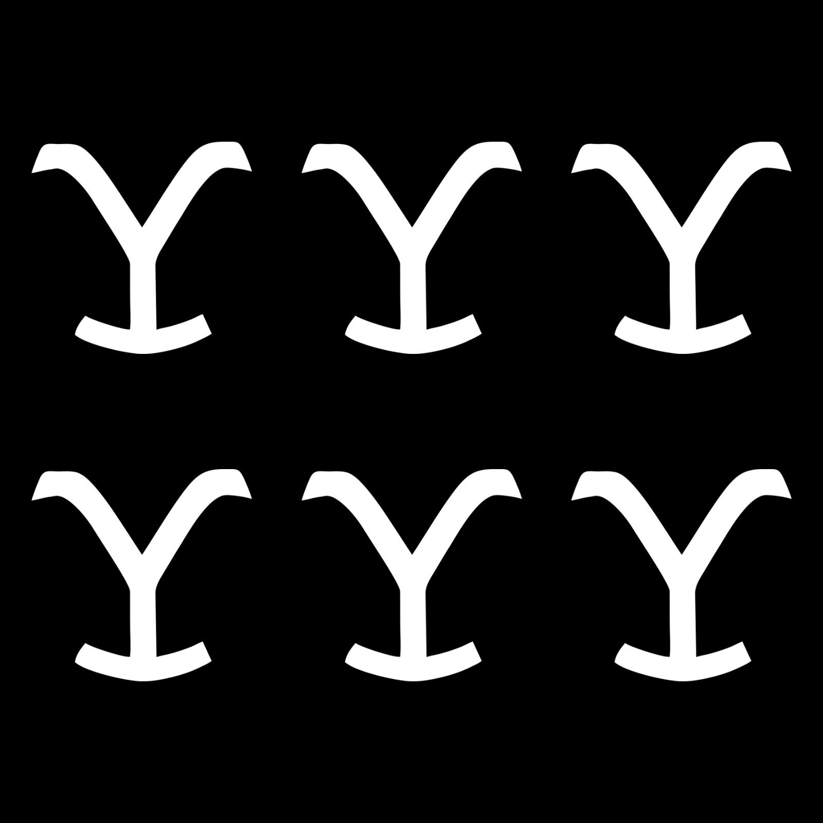 YellowStone Y Vinyl Decal （6 Pack) – Permanent Sticker for Car, Tumbler, Decor