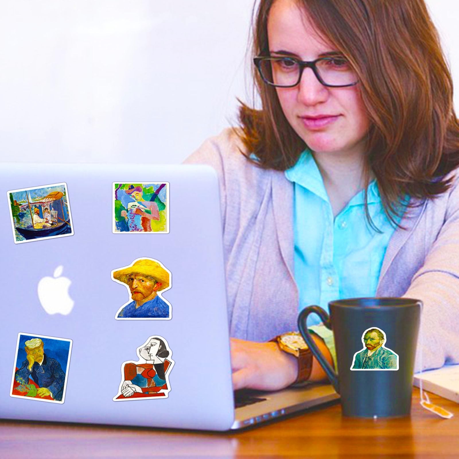 Retro Famous Art Painting Stickers Pack, 100 Pcs Vinyl Oil