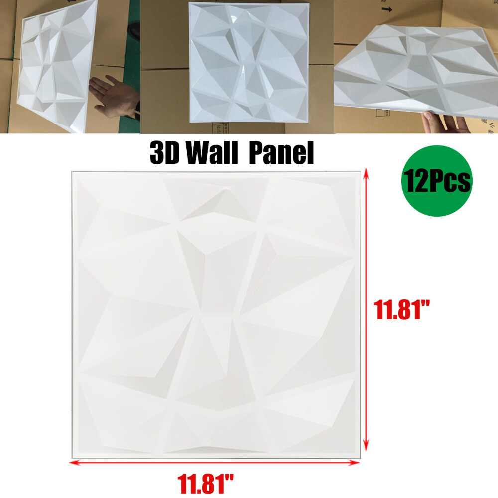 12Pcs 3D Effect Wall Decor 3D Tile Brick Wall DIY Wallpaper Home Decor 11.8″