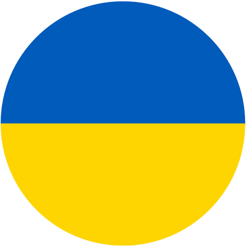Ukraine Flag – 3 Inch Circle Sticker 3″ x 3″ – Ukrainian Yellow Blue