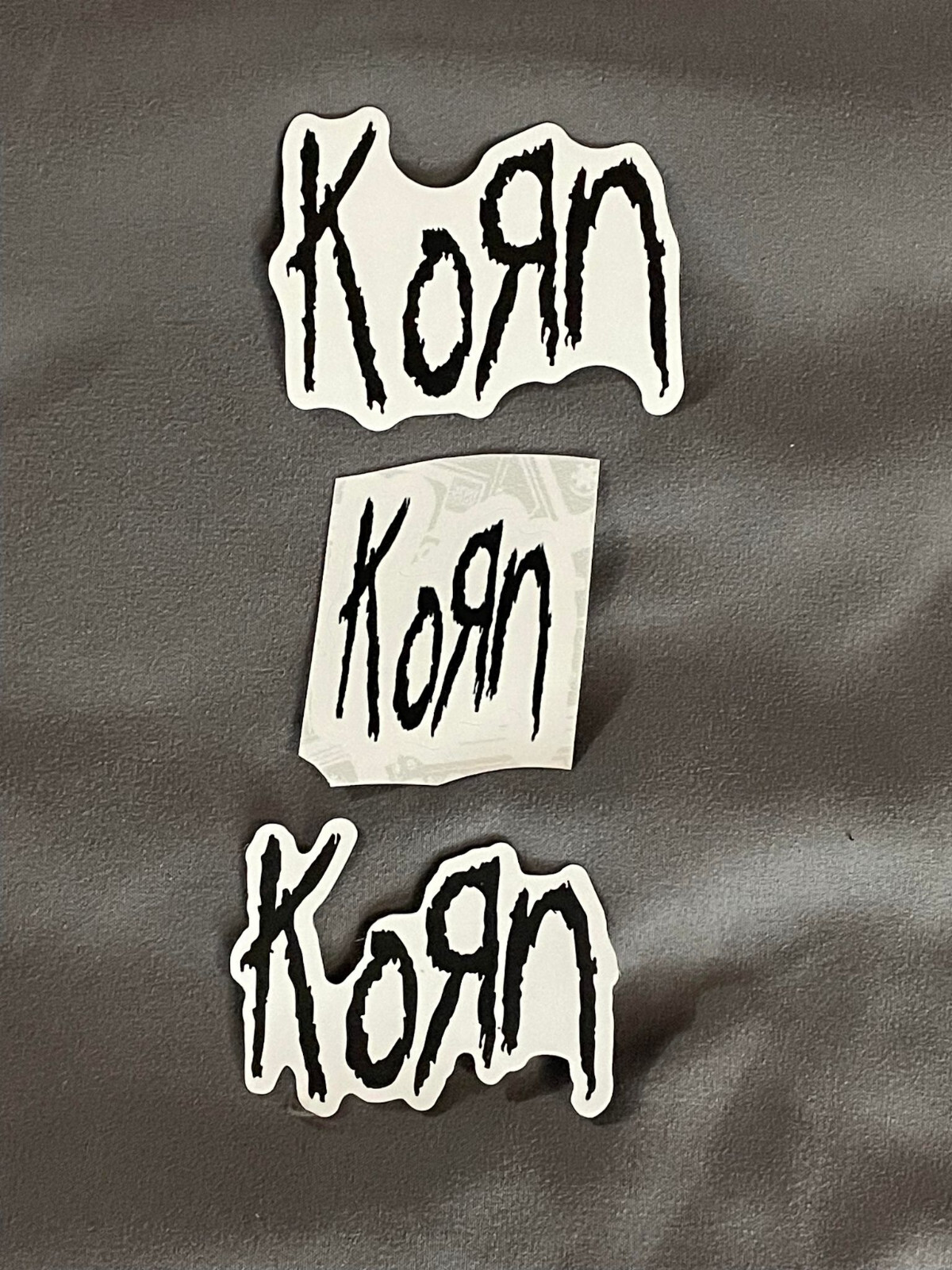 Lot (3) KORN 1 1/2″ to 2 1/2″ Band STICKERS Black White FAST! FREE SHIP! Davis