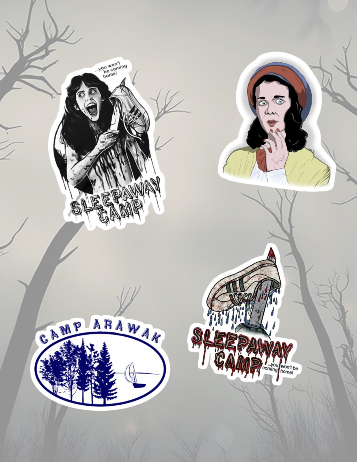 Sleepaway Camp 4pc Horror Movie Sticker Pack