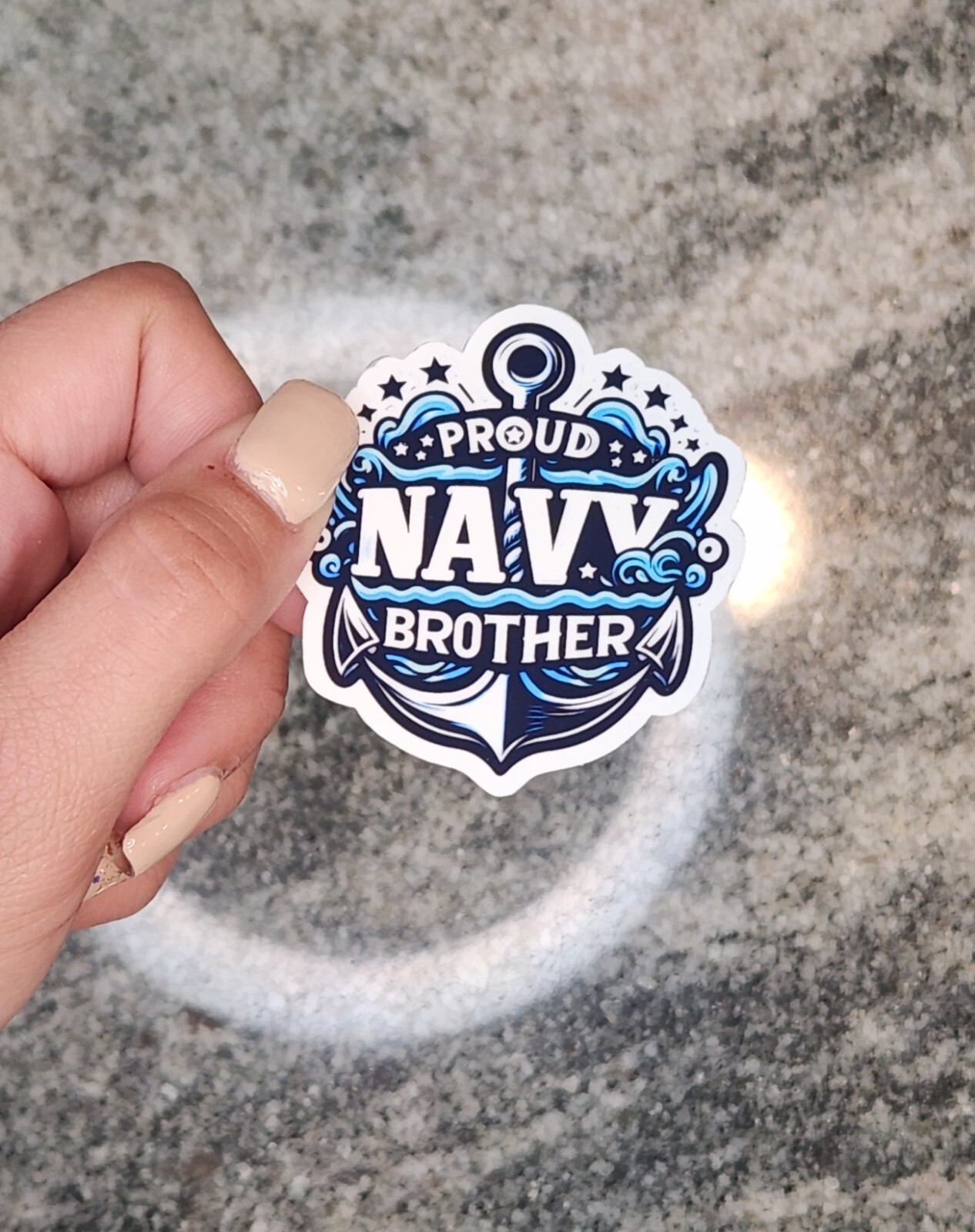 Navy Brother, WATERPROOF VINYL STICKER for LAPTOPS, TUMBLERS, ETC