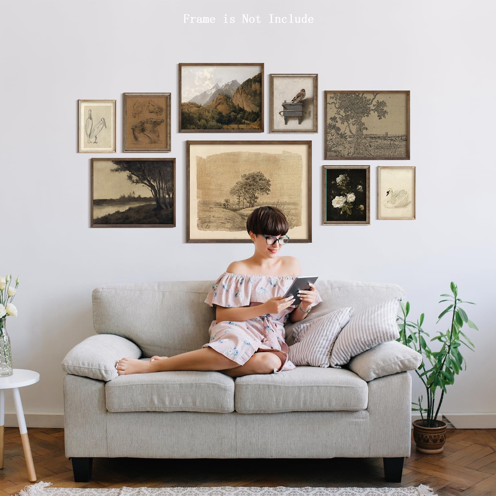 9Pcs Vintage Gallery Wall Art Decor Prints Neutral Farmhouse Wall Decor Natur…