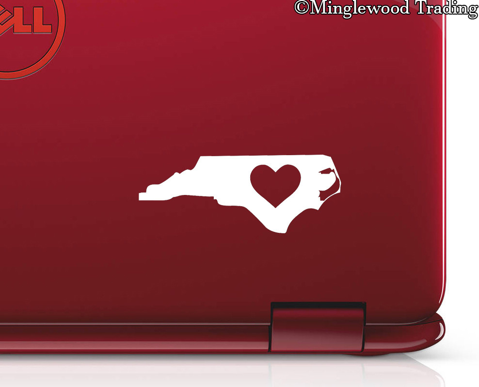 2x NORTH CAROLINA HEART 3″ Vinyl Decal Stickers – State NC – 20 COLOR OPTIONS