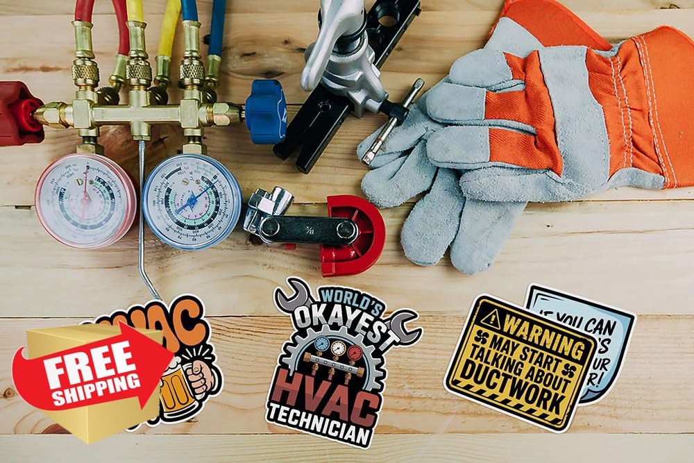 TTNHVN 32 Pcs HVAC Stickers Waterproof Vinyl Decals