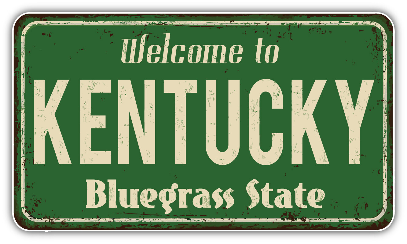Kentucky USA State Grunge Retro Emblem Car Bumper Sticker Decal ”SIZES”