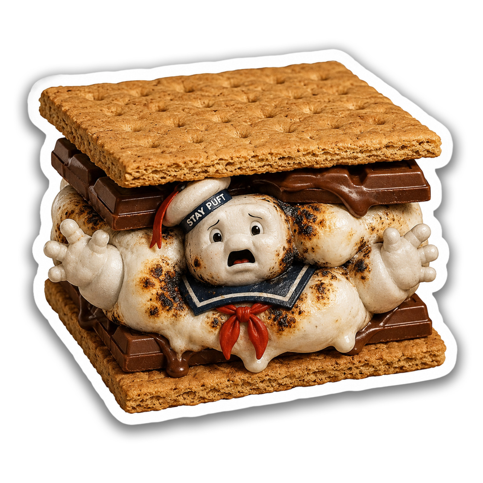 S’mores Sticker 4 Inch Vinyl Decal Adult Humor Ghosbusters Marshmellow Man Melt