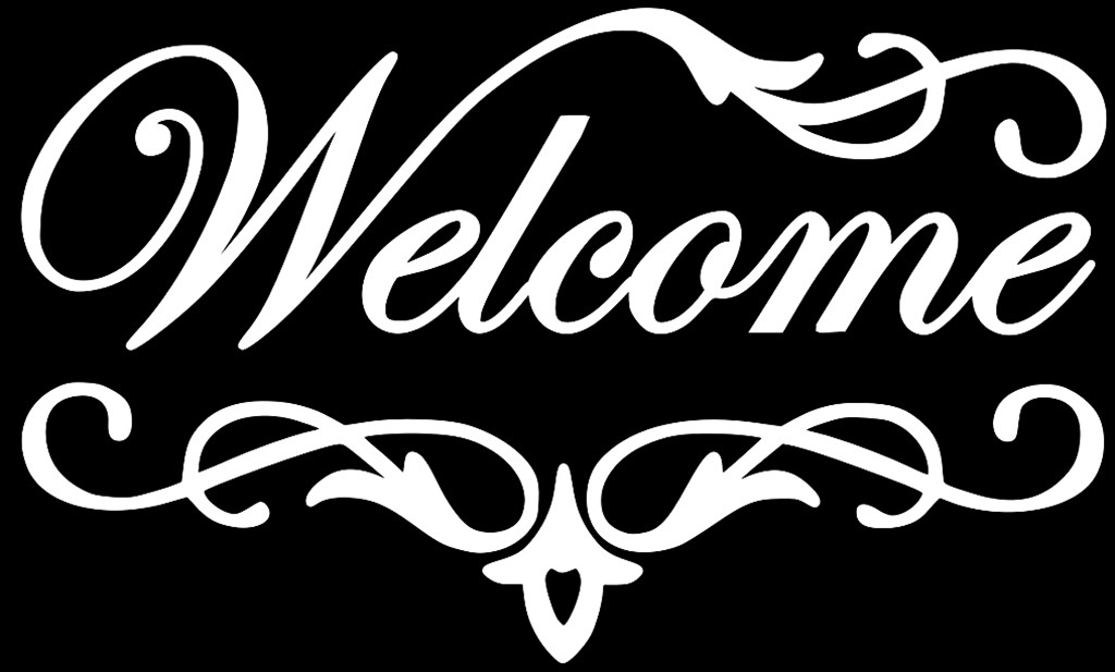 Welcome Front Door Entryway Sign Decal Sticker Home / Wall Lettering 5″ x 8.5″