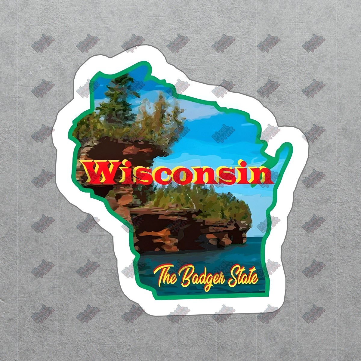 Wisconsin Vinyl Sticker Decal The Badger State Travel Souvenir, Home #892756