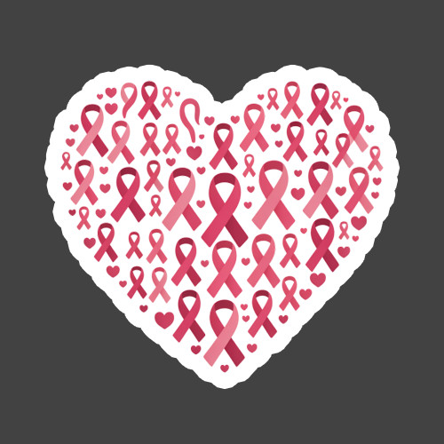 Breast Cancer Sticker Vinyl Decal Pink Ribbon Heart Awareness Support