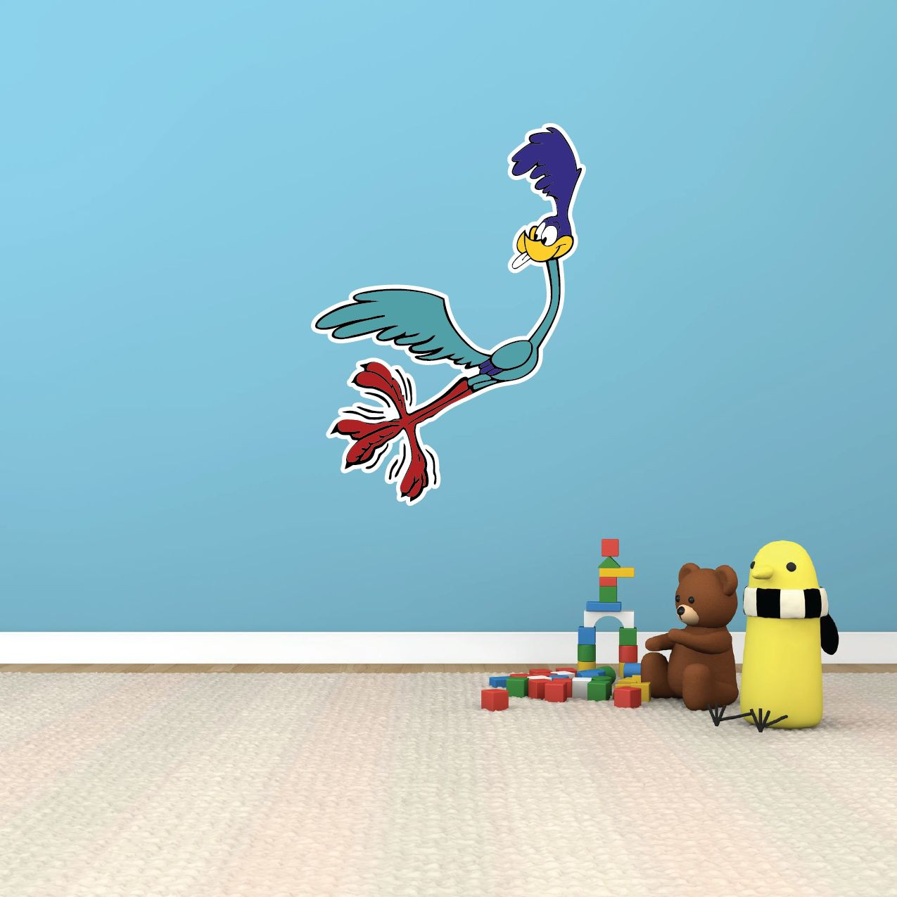Road Runner Wile E. Coyote Cartoon Kids Room Wall Decor Sticker Decal 17″X25″